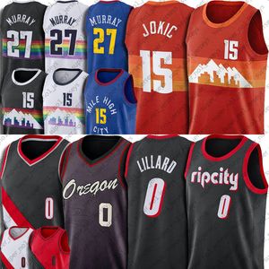 Nikola Jokic Jersey toptan satış-Damian Lillard Basketbol Jersey Nikola Jamal Jokic Murray Jerseys City Yıldönümü Ripcity
