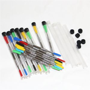 100 PCS Balmumu Dabbers Dabbing Aracı silikon uçlu 120mm cam dabber aletleri paslanmaz çelik boru temizleme tol