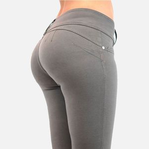 Herbst dünne beiläufige Bleistifthosen Frauen feste elastische hohe Taille Knopf Reißverschluss Hosen weibliche Frühlingsmode Damen Hosen 201109