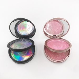 Double-layer mirror round box for 25mm dramatic mink lashes custom private logo empty packaging strip eyelashes vendor