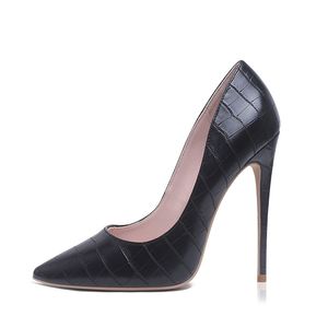 Women Pumps Brand High Heels Black Patent Leather Pointed Toe Sexy Stiletto Shoes Woman Ladies Plus Big Size 11 12