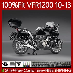 Ciało wtrysku dla Honda VFr1200f Crosstourer VFR 1200 RR CC F 10-13 76NO.37 VFR1200X VFR-1200 VFrp1200 Gloss Black 10 11 12 13 VFR1200RR 2011 2011 2012 2013 OEM Fairing