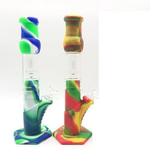 silicone bong kits beaker design silicone smoking water pipes Removable 11.42 insilicone hookah unbreakable hookah filter glass fast ship