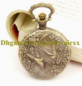 Gift Antique Style Vintage Swallow Women's Pocket Watch Necklace Accessories Sweater Chain Ladies Hanging Mens Mirror Ladys Watches AA00205