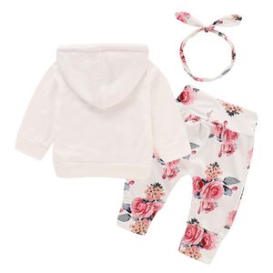 Ru Försäljning Floral Nyfödd Baby Tjej Kläder Barnkläder Tjej TrackSuit Vinterkläder Baby Girl Fall Kläder Drop Ship LJ201223