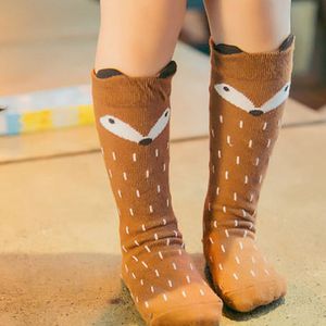 1 Pair Cotton Baby Socks Fox Cute Knee Warm Floor Socks from 0-4 Years For Boy Girl Non-slip LJ200828