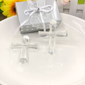 50pcs escolha Crystal Cross Decorações da igreja Favores de casamento Crystal Crucifix Religion Party Giveaways para convidar shpping grátis