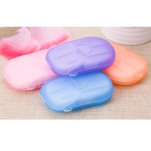 20 pcs Random Color Travel Portable Disposable Boxed Soap Paper Make Foaming Scented Bath Washing Hands Mini Paper Soap Random