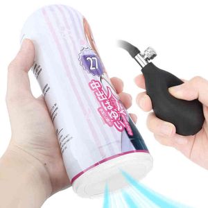 NXY Sex Masturbators 2 in 1 3d Penis Pump Vagina Real Pussy Glans Sucking Toys for Men Male Masturbator Trainer Cock Exerciser Erotic Products 220127