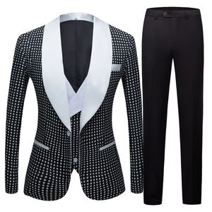 Men's Vintage Three piece suit spring men's latest custom design suit groom wedding suit Night Club Singers Prom Party 220310