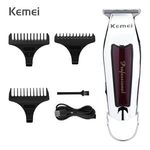 Kemei Professionell Hair Cutting Machine Trimmer För Män Uppladdningsbar Klipp Trådlös Clipper Electric Shaver Beard Barber 220216