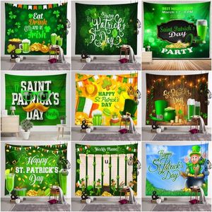 Sfondo festa di San Patrizio Arazzo appeso a parete 150 * 150 cm Poliestere Festival irlandese Sfondo fotografico RRA11848