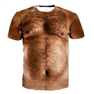Maymunlar Komik toptan satış-2020 Yeni Moda erkek komik maymun surat tişört Y201 Tişörtlü Komik Baskılı Göğüs Saç Muscle Kısa Kollu Yaz erkek tişörtleri d