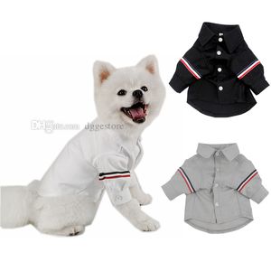 Camicia per cani di design Abbigliamento per cani in cotone Abbigliamento per animali casual morbido per cani di piccola taglia Bulldog francese Havanese Pomeranian Pug Camicie da sposa Bianco XL A286