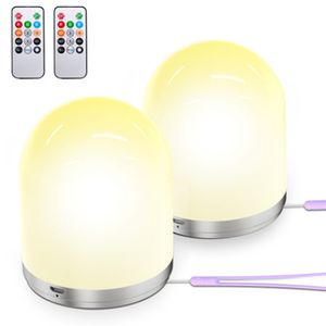 Mini Lâmpada Noite Led RGB Lâmpada Noite Controle Remoto Quarto Luz Recarregável Livingroom Decoração Tema Kids Lâmpada