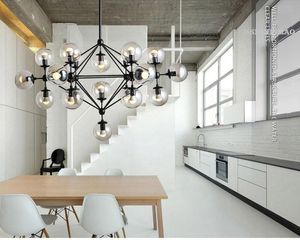 Lampadari gratuiti Arte nordica Negozio di abbigliamento creativo Negozio di catering Illuminazione Decorazione Palla di vetro Arredamento per la casa Lampadario a gambo di fagiolo90-260V