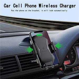 Car Phone Wireless Charger Holder 10W Fast Charging High Quality Auto-sensing Wireless Charger Bracket For Samsung Huawei All Smart Phones