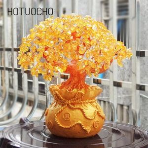 Hotuocho Home Ornaments Money Tree Creating Furniture Lucky Tree Decorating Office Desk Tv Wine Cabinet Craft Table Decor Gift T200703