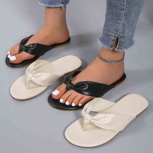 2022NEW Summer Flip-flops Wear Versatile Flat Non-slip Small Fresh Cross Strap Beac Trend Slippers Women slipper women Y220307