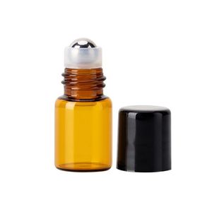 2022 new Empty Mini 2ml Amber Roll on Glass Bottles Essential Oil Liquid Perfume Bottle