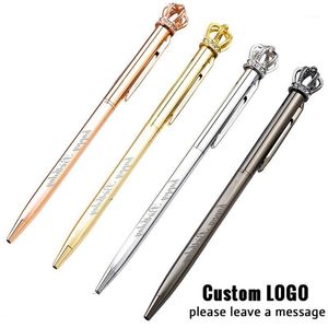Ballpoint Pens Cute Crown Metal Customized Logo Gel Pen Creative Birthday Gifts With Box School Office Writing Supplies