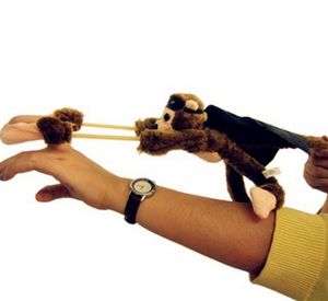 Jogos Ao Ar Livre Cute Bonito Crianças Menino Menina Criança Crianças Slingshot Slingshot Som Gritando Misturado Para Escolha Pelúcia Voando Macaco Brinquedo