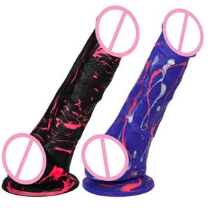 Nxy Sex Products Фаллоимитаторы Медицинские силиконовые силиконовые дилдо реалистичные взрослые игрушки мягкий ремешок искусственный пенис большая пуля красочные желе для женщин 1227