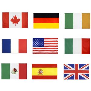 Nationale vlaggen Alle landen 90x150cm Amerikaanse VS UK United Jack Duitsland Frankrijk Italië Ierland Mexicaanse Canada Spanje vlag
