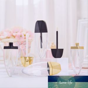 3,5 ml klare, leere Lipgloss-Röhre, eleganter DIY-Kunststoffbehälter für flüssigen Lippenstift, schwarz/goldene Mini-Lipgloss-Probenflasche