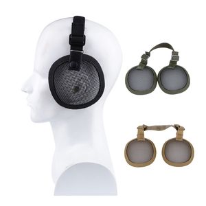 Outdoor Sports Airsoft Shooting mask Accessory Shooting Equipment Ear Protection Gear Metal Steel Wire Mesh Tactical Earmuffs