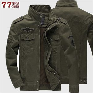 Giacca militare Uomo Jeans Cappotto casual in cotone Plus Size 6XL Army Bomber Tactical Flight Jacket Autunno Inverno Cargo Giacche 201114