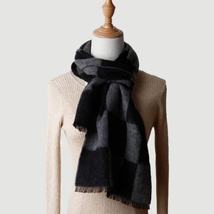 Luxury Wool Scarf Winter Scarf Men Women Unisex Checked Wool Shawl For Lady Thick Keep Warm Autumn Winter