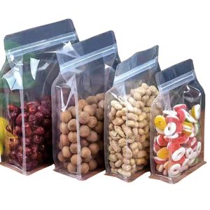 Borsa con cerniera in plastica opaca stand up satinata Custodia a fondo piatto traslucida Buste per imballaggio di biscotti per snack al caffè a prova di odore