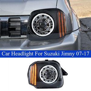 Светодиодная головная света Собрание для Suzuki Jimny 2007-2017 DRL High Beam Динамический поворот сигнал сигнала Автоматический аксессуары Лампа