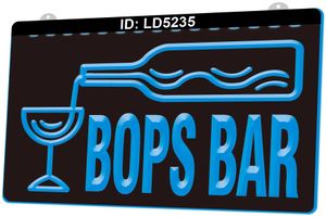 LD5235 Bops Bar Vino Club 3D Incisione LED Light Sign Vendita al dettaglio all'ingrosso