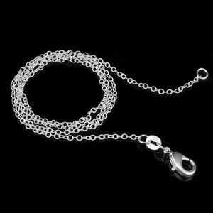 Collana a catena Rolo a maglia placcata in argento sterling 925 con fermagli per aragosta 16 18 20 22 24 pollici gioielli a catena da donna O