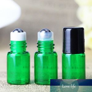 Оптовая 2ml фиолетовый цвет Roll On Glass Перезаправляемые Бутылки Эфирное масло Сталь Металл роллер черный Веки быстро DHL доставка