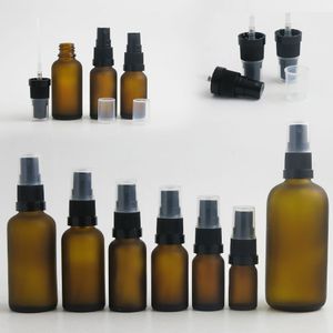 5-100 ml Portable Amber Brown Glass Essential Olja Spray Flaskor Mist Sprayer Container Travel Refillable Bottle 20pcs