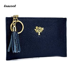 Portamonete di marca Donna LEACOOL Ragazza Adolescenti Portafogli carini Portafoglio con pochette in pelle Portafogli con ciondolo con nappa femminile