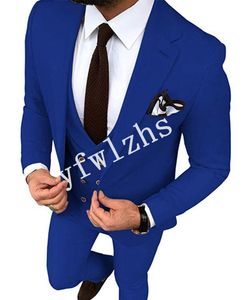 Yeni Stil Bir Düğme Yakışıklı Notch Yaka Damat smokin Erkekler Suits Düğün / Gelinlik / Akşam Sağdıç Blazer (Ceket + Pantolon + Kravat + Yelek) W354