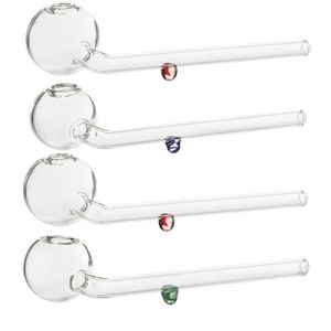 Tubo queimador de óleo de vidro transparente grosso de 6,29 polegadas Cachimbos manuais de vidro pirex transparente de borosilicato com cores aleatórias Acessórios para fumar atacado