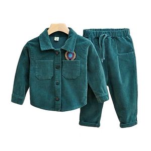 Baby Jungen Kleidung Winter Kinderkleidung Jungen und Mädchen Cord Anzüge 2020 Herbst Kinder Kleidung für Mädchen Freizeit 2 Stück Sets LJ200916