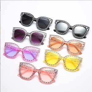 Partihandel 2022 Diamant Square Solglasögon Kvinnor Märke Storlek Crystal Sun Glasses Ladies Nya Gradient Oculos Mirror Shades