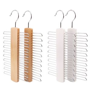 Wooden 20 Bar Tie Rack Hanger - Scarf, Belt, Accessory Organiser 201219