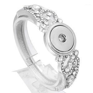 Braccialetti con ciondoli Bracciale a scatto Braccialetti fai-da-te Braccialetti di cristallo con fiori Misura bottoni da 18 mm per gioielli da donna ZE3731