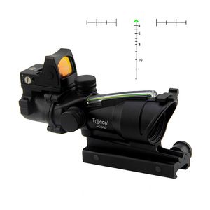 Wholesale rifle acog resale online - ACOG X32 Scope Fiber Optics Green Illuminated Real Fiber Sight Tactical Hunting Rifle Airsoft x Magnifier with RMR Micro Red Dot