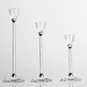 Wedding creative Party Candle Holders Personalized wedding centerpieces Glass Crystal candlestick Living Room Home Decoration Y200109