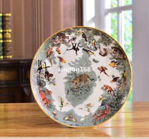 High-end ceramic tableware suit Golden-rimmed dinnerware sets Bone china bowl plates Pot spoon suit Porcelain Butterfly tableware Gift