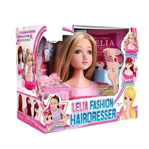 Haar-Styling-Puppe, realistisches Friseur-Styling-Training, Haare flechten, Praxis, Rollenspiel, Spielzeug, Make-up, Geschenk für Mädchen – Braun LJ201009