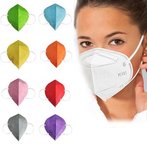 KN95 face máscara protetora à prova de poeira 5 camadas de proteção 95% filtragem não tecida tecido preto máscaras 2021